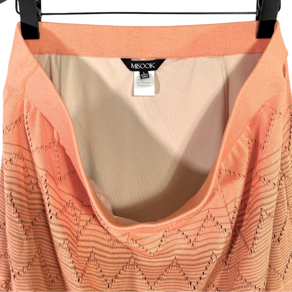 NEW MISOOK Midi Straight Skirt - Ombre Pointelle Soft Knit Size Large - Picture 6 of 8